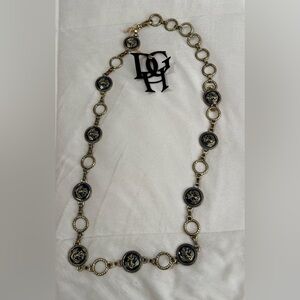 Vintage gold tone Nautical Chain Belt With Anchor Medallions